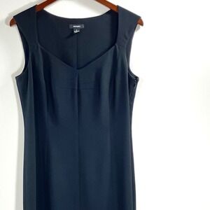 VTG Alfani Black Sleeveless Sweetheart Neck Sheath Dress Size 8 Business Casual